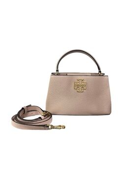 Tory Burch Briten Shell Top-Handle Mini Bag in Blush Pink with Gold Logo